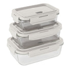 Berlinger Haus Glazen Vershoudbakjes Mat Crème - 3-delig - 570 ml, 840 ml & 1.18 Liter