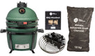 Keij Kamado BBQ Startersset - Legend Compact Green 15 inch - met Houtskool, Aanmaakwokkels & Kolenmand
