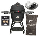 Keij Kamado BBQ Startersset - Legend XL Black 23 inch - met Houtskool, Aanmaakwokkels & Kolenmand