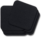 Cookinglife Onderzetters - Vegan leer - Zwart - 10 x 10 cm - 6 stuks