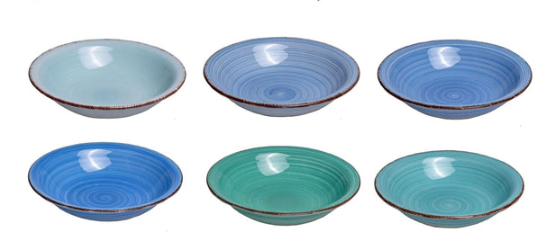 Cookinglife Diepe borden / Pastaborden Delice Blauw ø 21 cm - 6 stuks