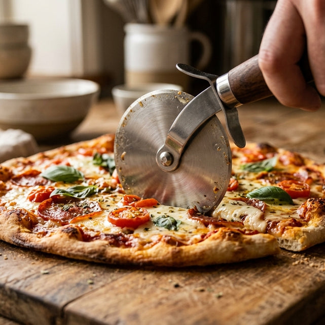 Pizzasnijder met wiel voor dunne bodems