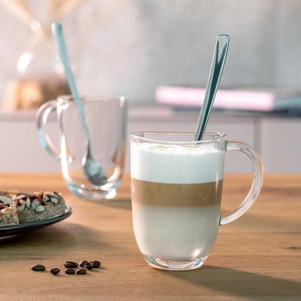 Leonardo Latte Macchiato Glazen - Napoli 380 ml + 2 Lepels - Hittebestendig