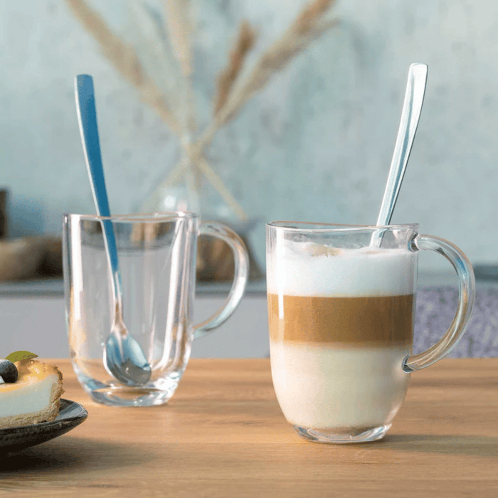 Leonardo Latte Macchiato Glazen - Napoli 380 ml + 2 Lepels - Hittebestendig