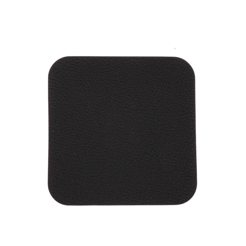 Onderzetters - Vegan leer - Zwart / Cognac - dubbelzijdig - 10 x 10 cm - 6 stuks - Cookinglife