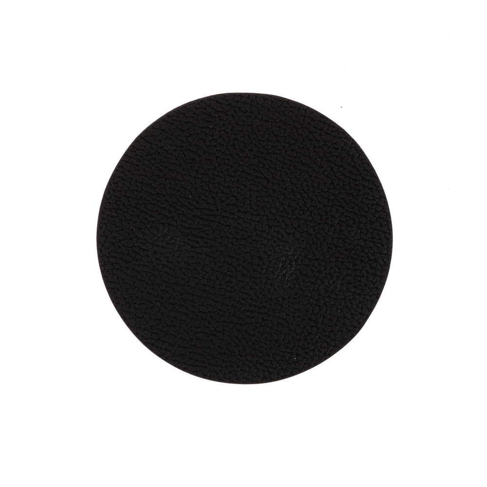Cookinglife Onderzetters - Vegan leer - Zwart / Cognac - dubbelzijdig - ø 10 cm - 6 stuks