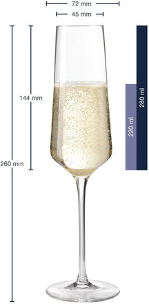 Leonardo Champagneglazen - Flutes - Puccini - 280 ml - 6 stuks