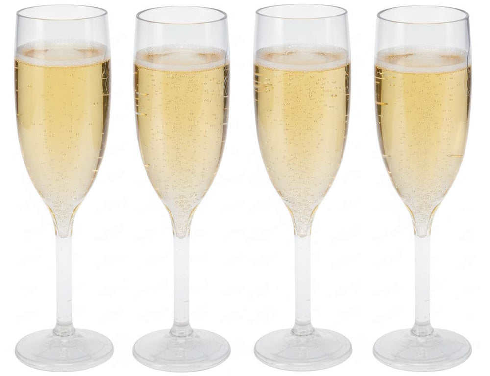 Cookinglife Champagneglazen Kunststof - CampVibe - Outdoor - Onbreekbaar - 165 ml - 4 Stuks