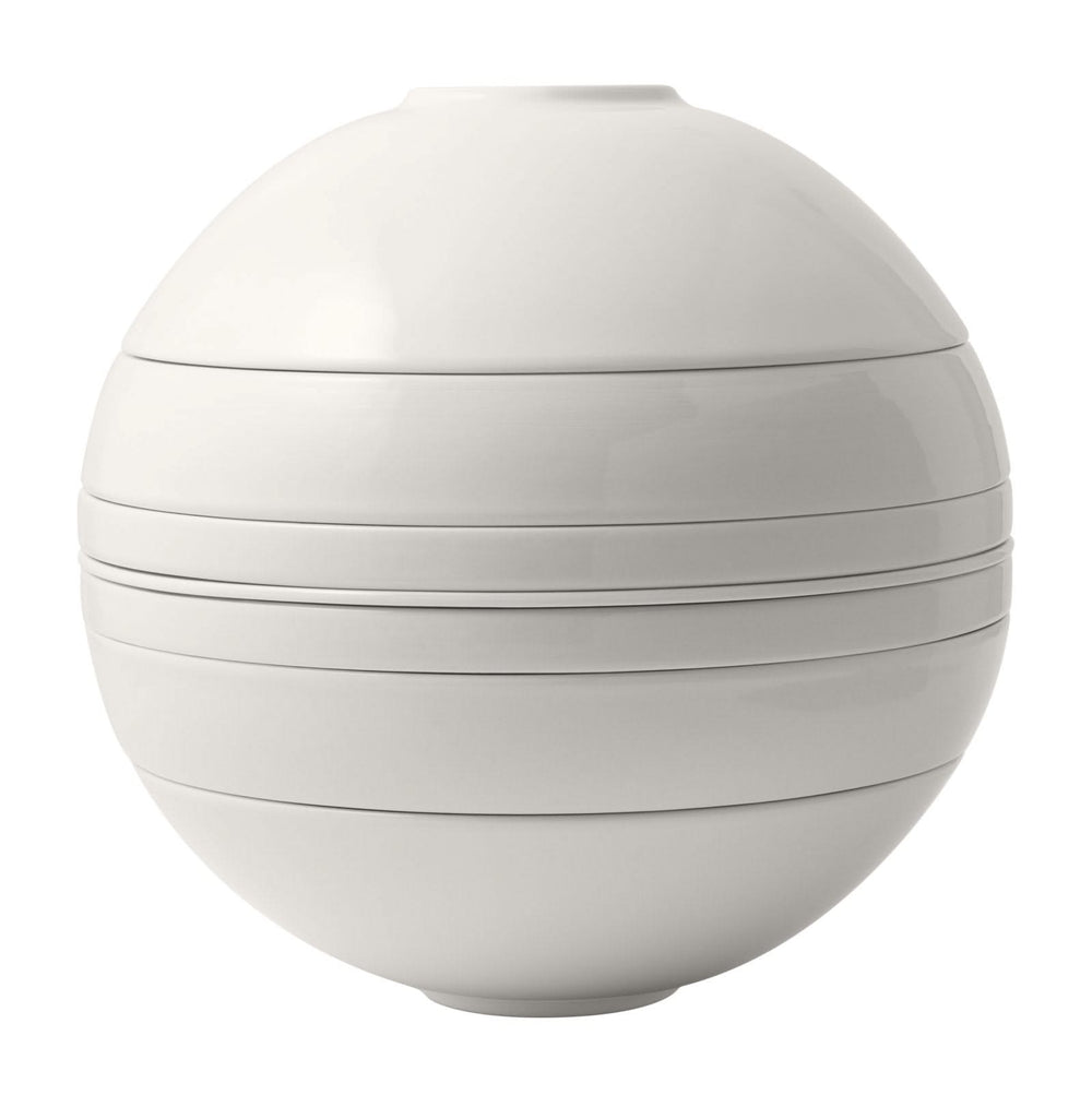 Villeroy & Boch Serviesset La Boule - Wit 7-delig / 2 personen - 2x kom, 2x schaal, 2x universeel bord, 1x serveerschaal
