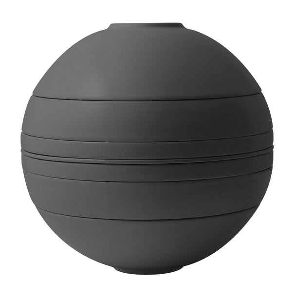 Villeroy & Boch Serviesset La Boule - Zwart 7-delig / 2 personen - 2x kom, 2x schaal, 2x universeel bord, 1x serveerschaal