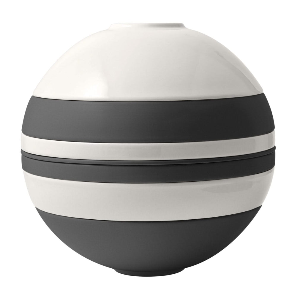 Villeroy & Boch Serviesset La Boule - Zwart / Wit 7-delig / 2 personen - 2x kom, 2x schaal, 2x universeel bord, 1x serveerschaal