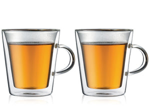 Bodum Dubbelwandige koffie- / theeglazen met oor Canteen - gepatenteerd ventiel - 200 ml - 2 stuks