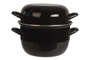 Cosy & Trendy Mosselpan - Emaille - Zwart - ø 20 cm / 3.3 liter - geëmailleerde anti-aanbaklaag