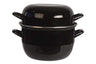 Cosy & Trendy Mosselpan - Emaille - Zwart - ø 20 cm / 3.3 liter - geëmailleerde anti-aanbaklaag