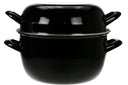 Cosy & Trendy Mosselpan - Emaille - Zwart - ø 24 cm / 5 liter - geëmailleerde anti-aanbaklaag