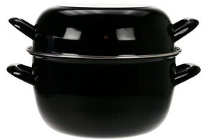 Cosy & Trendy Mosselpan - Emaille - Zwart - ø 24 cm / 5 liter - geëmailleerde anti-aanbaklaag