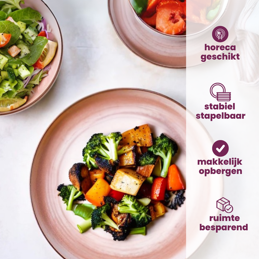Cosy & Trendy Serviesset Baltic Peach 18-delig / 6 personen - 6 dinerborden, 6 ontbijtborden en 6 kommen