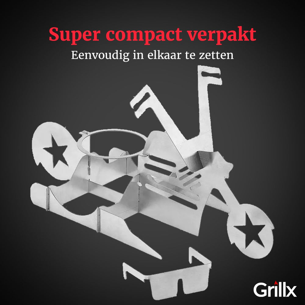 GrillX BBQ Bierblikkip Houder - Beer Can Chicken - Bike