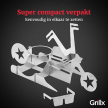 GrillX BBQ Bierblikkip Houder - Beer Can Chicken - Bike
