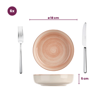 Cosy & Trendy Diepe Borden / Pastaborden Baltic Peach ø 18 cm - 6 stuks