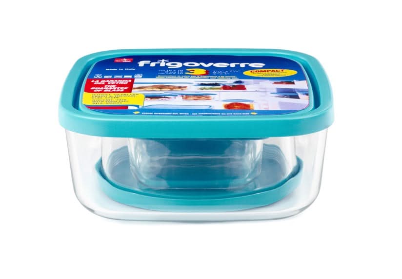Bormioli Rocco Glazen Vershoudbakjes Frigoverre - Blauw 3 Stuks