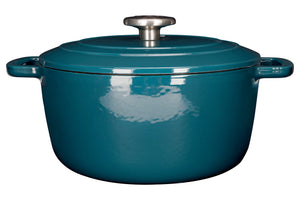 Cosy & Trendy Braadpan met deksel Fontestic Gietijzer Green Heron Ø 20 cm / 2.7 Liter - geëmailleerde anti-aanbaklaag