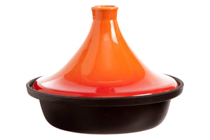Cosy & Trendy Tajine Inductie - Zwart / Oranje - ø 25 cm - zonder anti-aanbaklaag  - geschikt voor alle warmtebronnen
