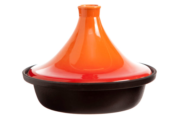 Cosy & Trendy Tajine Inductie - Zwart / Oranje - ø 25 cm - zonder anti-aanbaklaag  - geschikt voor alle warmtebronnen