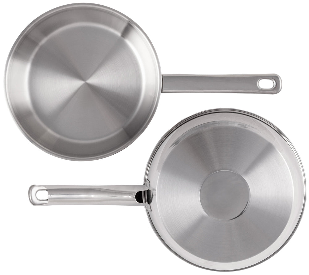 Cookinglife Koekenpannenset Superior Triply RVS 3-delig - ø 20, 24 & 28 cm - geschikt voor alle warmtebronnen - zonder anti-aanbaklaag