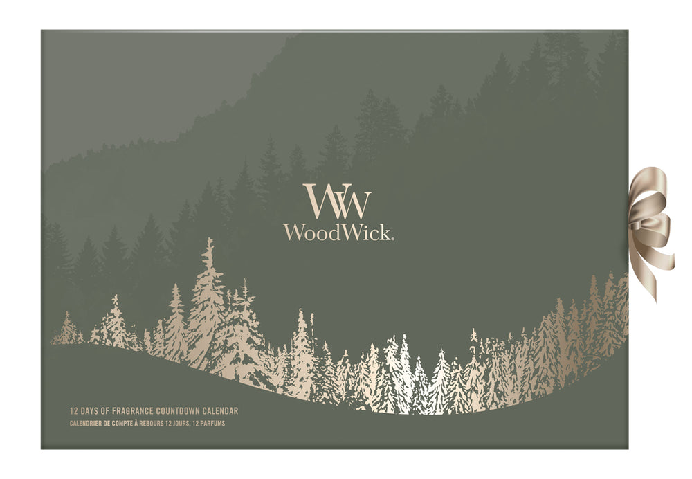WoodWick Adventskalender 12 Days of Fragrance - 12 Stuks - Geurkaars in Glas - Houten Lont