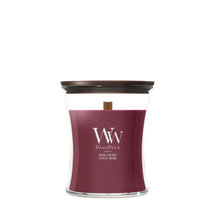 WoodWick Geurkaars Medium Dark Cherry - 11 cm / ø 10 cm - Geurkaars in Glas - Houten Lont