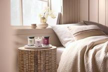 WoodWick Geurkaars Mini Vanilla & Sea Salt - 8 cm / ø 7 cm - Geurkaars in Glas - Houten Lont