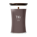 WoodWick Geurkaars Large Iris Woods - 18 cm / ø 10 cm - Geurkaars in Glas - Houten Lont