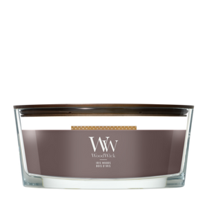 WoodWick Geurkaars Ellipse Iris Woods - 9 cm / 19 cm - Geurkaars in Glas - Houten Lont