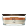 WoodWick Geurkaars Ellipse Trilogy Vanilla Embers - 9 cm / 19 cm - Geurkaars in Glas - Houten Lont