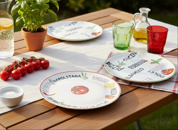 Cookinglife Pizzaborden Italia Porselein ø 30 cm - 6 stuks