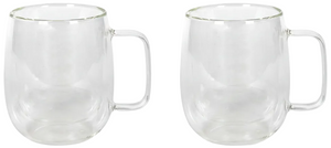 Cookinglife Dubbelwandige Latte macchiato- / theeglazen met oor - 400 ml - 2 Stuks