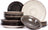 Cookinglife Serviesset Delice Grijs 18-delig / 6 personen - 6 dinerborden, 6 diepe borden en 6 ontbijtborden