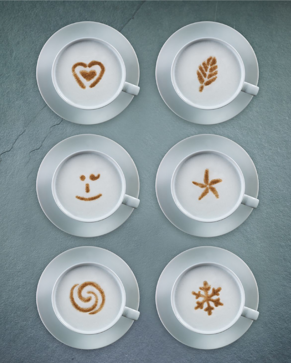 Aerolatte Cacaostrooier Cappuccino Artist - met 6 Sjablonen
