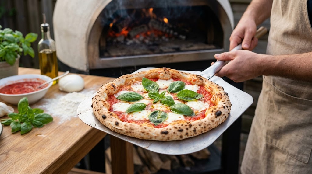 Knapperige bodem, smeltende mozzarella, verse basilicum
