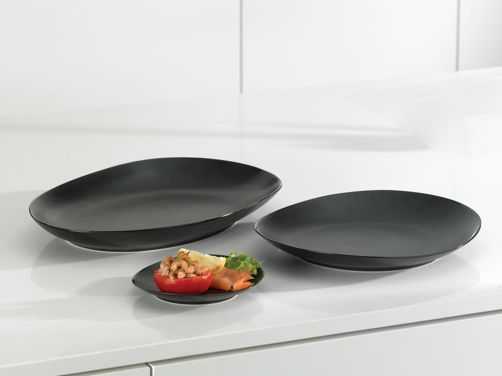 Cosy & Trendy Gebaksbordjes / Kleine Bordjes Vongola Black - 15 x 14 cm - 4 Stuks