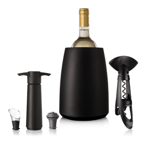 Vacu Vin Wijnset Elegant - Zwart - 5 delige set