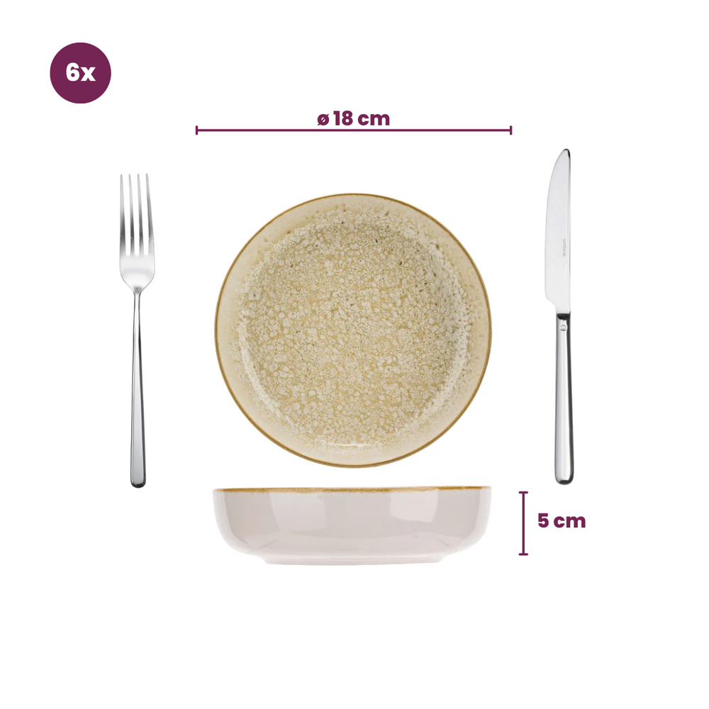 Cosy & Trendy Diepe Borden / Pastaborden Baltic Luna ø 18 cm - 6 stuks