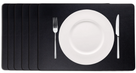 Cookinglife Placemats - Vegan leer - Zwart - 46 x 33 cm - 6 stuks