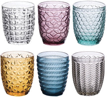 Villa d'Este Home Waterglazen Geometrie Multicolor - 300 ml - 6 stuks