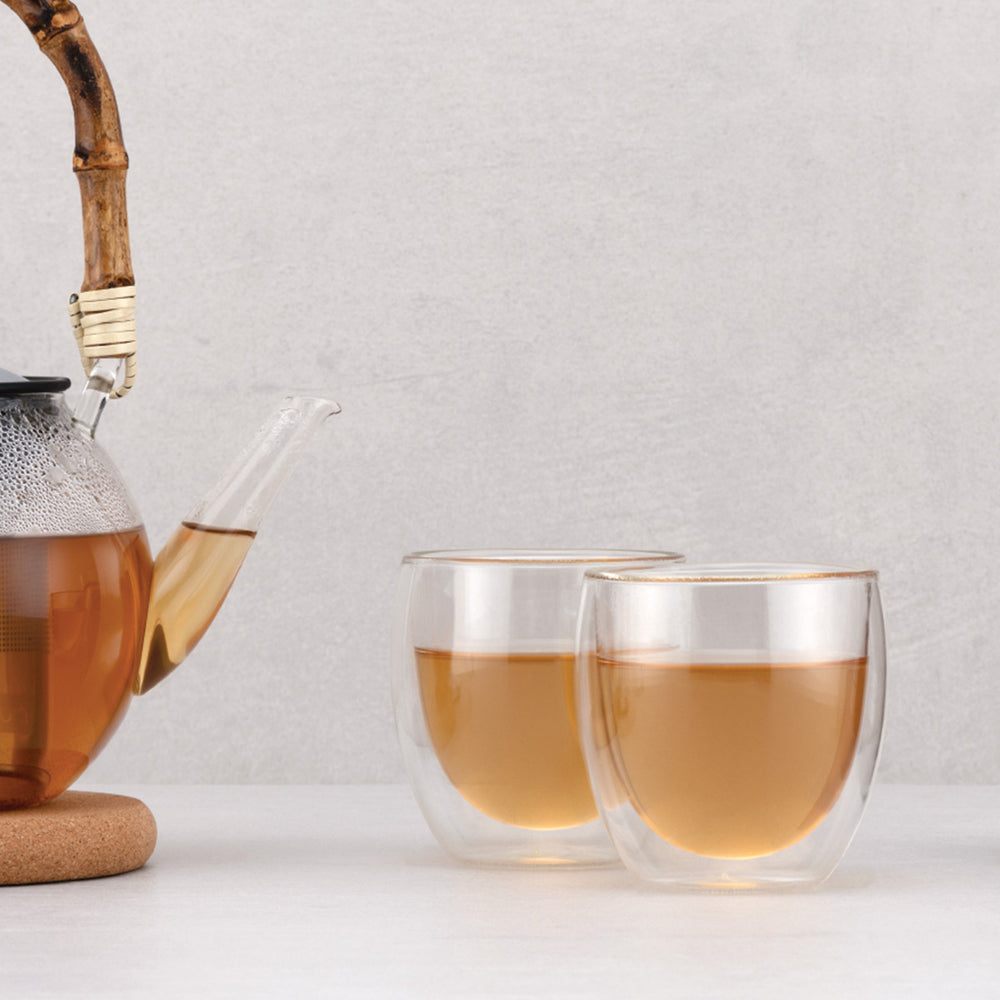 Bodum Dubbelwandige koffie- / theeglazen Pavina - gepatenteerd ventiel - 250 ml - 6 stuks