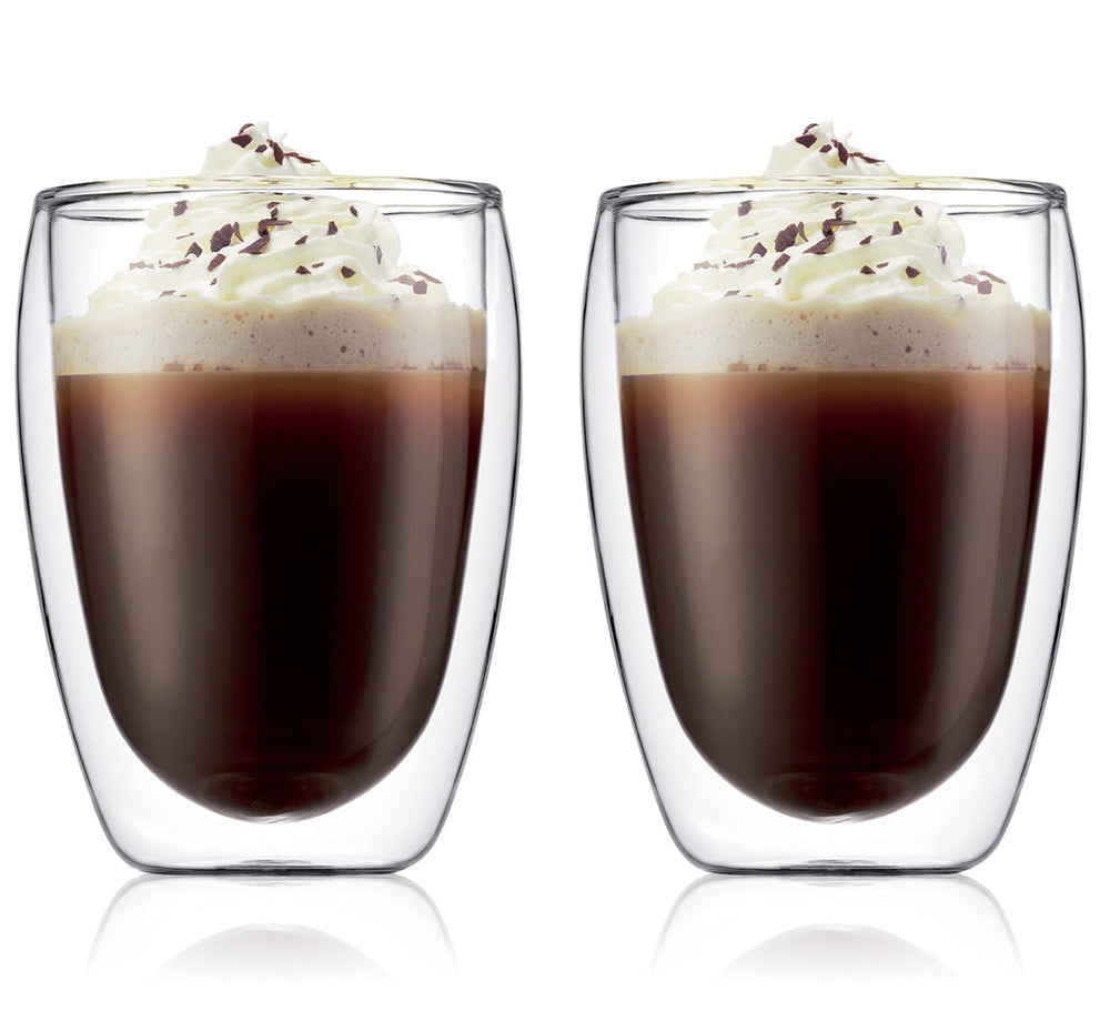 Bodum Dubbelwandige koffie- / theeglazen Pavina - gepatenteerd ventiel - 320 ml - 2 stuks
