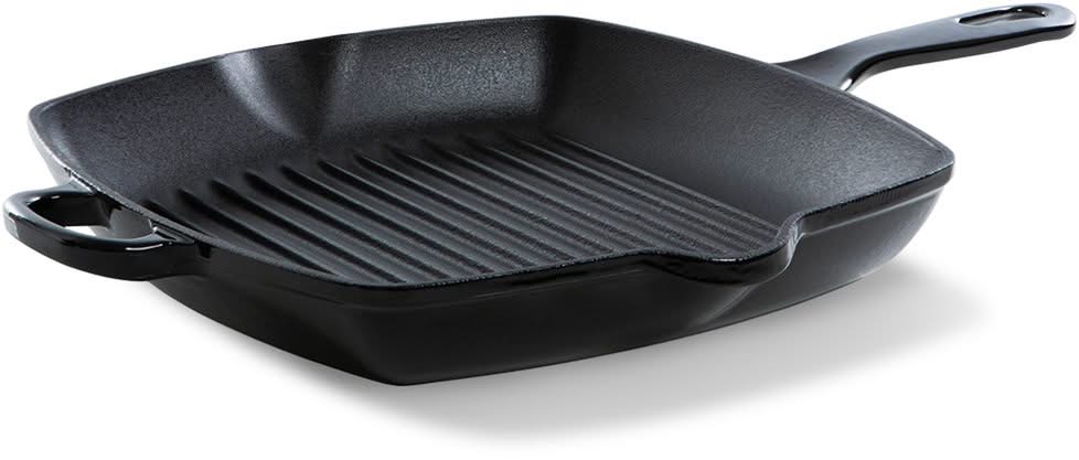 BK Pannenset Bourgogne Jet Black Gietijzer 3-delig - Braadpan ø 24, 28 cm & Grillpan 26x26 cm - geschikt voor alle warmtebronnen