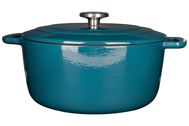 Cosy & Trendy Braadpan met deksel Fontestic Gietijzer Green Heron Ø 28 cm / 6.8 Liter - geëmailleerde anti-aanbaklaag