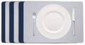 Cookinglife Placemats - Dubbelzijdig - Vegan leer - Grijs / Blauw 46 x 33 cm - 6 Stuks